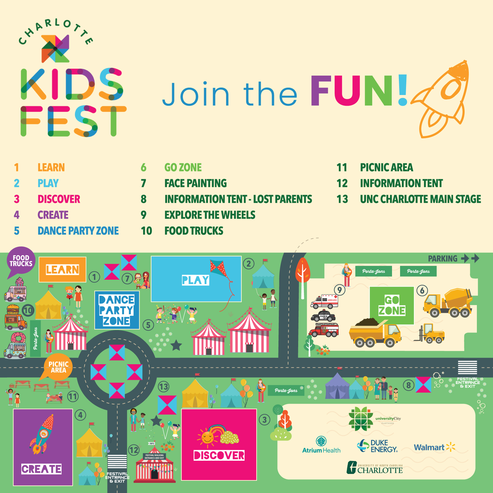 Charlotte KidsFest Map